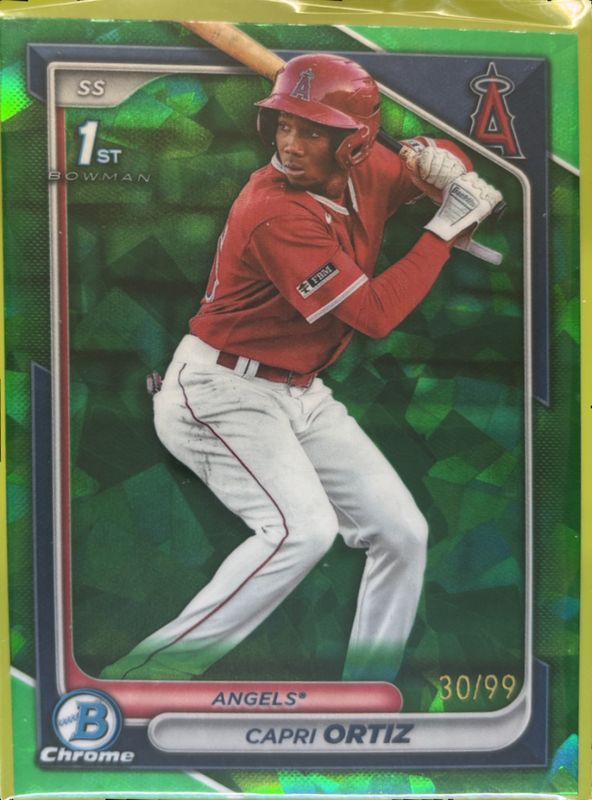 Capri Ortiz 2024 Bowman Sapphire Edition #BCP-73 Green /99 RAW