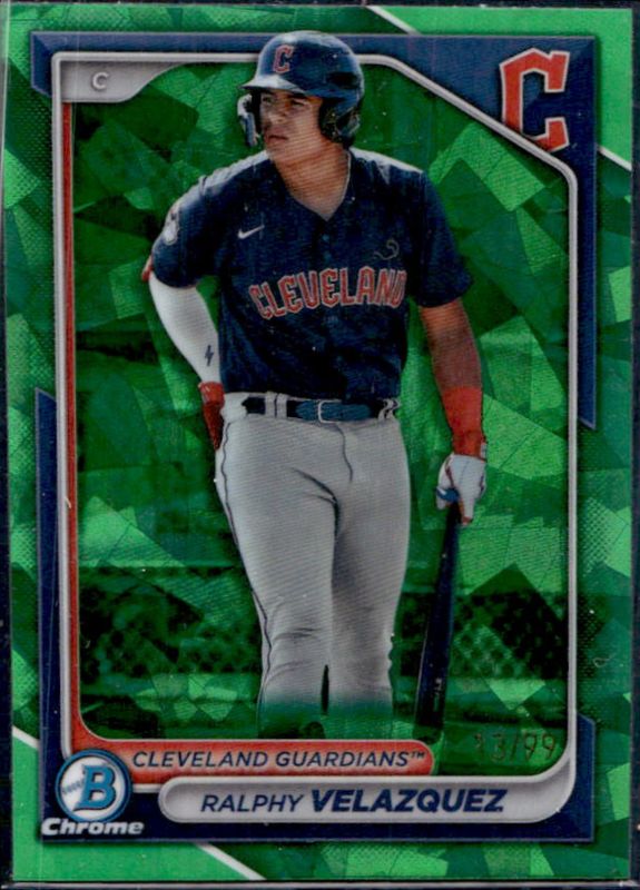 Ralphy Velazquez 2024 Bowman Sapphire Edition #BCP-29 Green /99 RAW