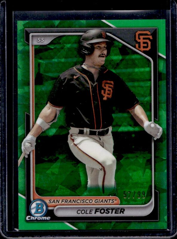 Cole Foster 2024 Bowman Sapphire Edition #BCP-83 Green /99 RAW