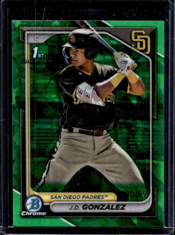 JD Gonzalez 2024 Bowman Sapphire Edition #BCP-111 Green /99 RAW