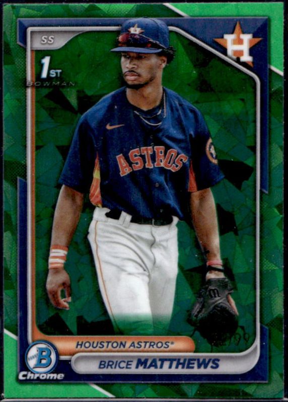 Brice Matthews 2024 Bowman Sapphire Edition #BCP-69 Green /99 RAW
