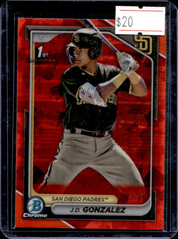 JD Gonzalez 2024 Bowman Sapphire Edition #BCP-111 Orange /25 RAW