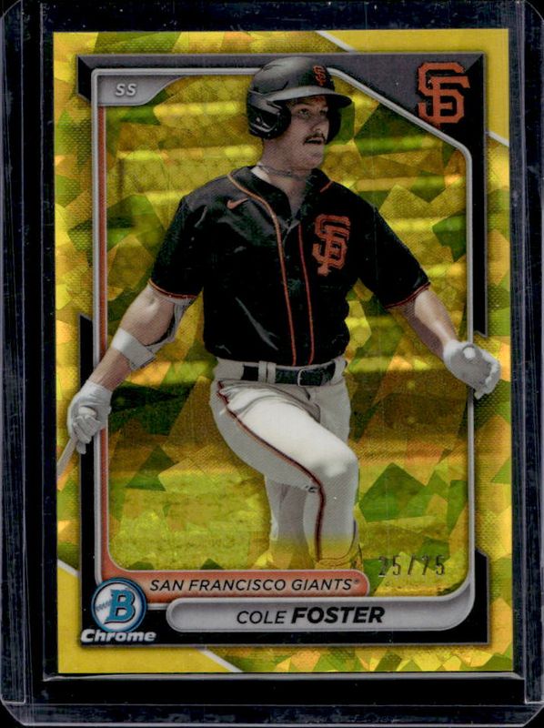 Cole Foster 2024 Bowman Sapphire Edition #BCP-83 Yellow /75 RAW
