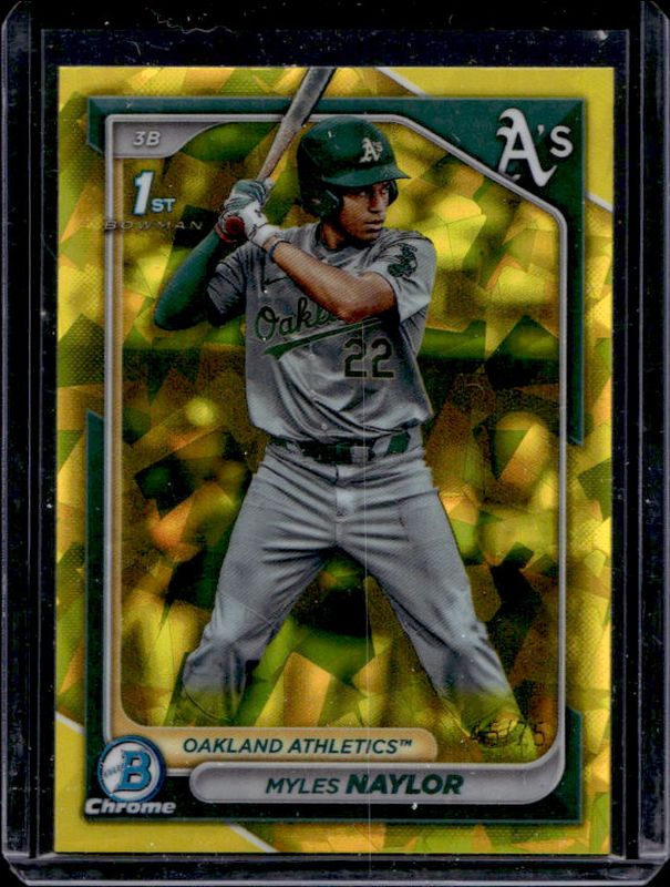 Myles Naylor 2024 Bowman Sapphire Edition #BCP-136 Yellow /75 RAW