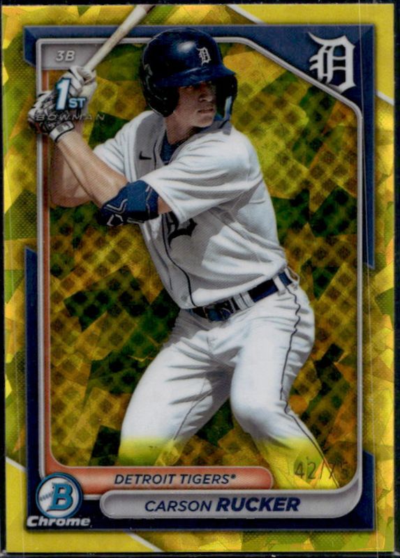 Carson Rucker 2024 Bowman Sapphire Edition #BCP-65 Yellow /75 RAW