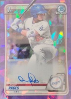 2020 Bowman Sapphire Edition #BSPA-AP Chrome Prospect Auto - Purple /10 (1st)
