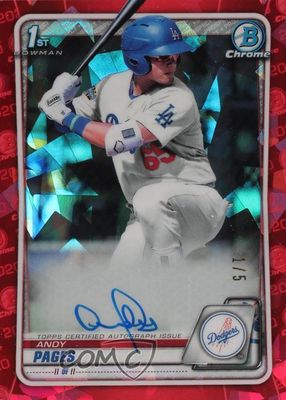 2020 Bowman Sapphire Edition #BSPA-AP Chrome Prospect Auto - Red /5 (1st)