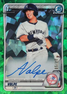 2020 Bowman Sapphire Edition #BSPA-AV Chrome Prospect Auto - Green /50 (1st)