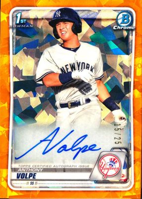 2020 Bowman Sapphire Edition #BSPA-AV Chrome Prospect Auto - Orange /25 (1st)