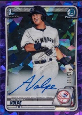 2020 Bowman Sapphire Edition #BSPA-AV Chrome Prospect Auto - Purple /10 (1st)