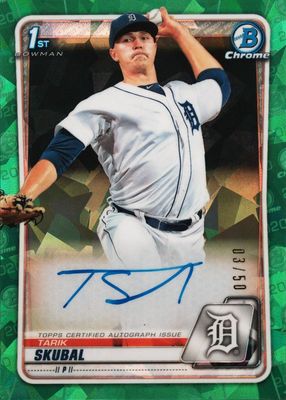 2020 Bowman Sapphire Edition #BSPA-TS Chrome Prospect Auto - Green /50 (1st)