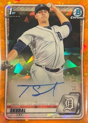 2020 Bowman Sapphire Edition #BSPA-TS Chrome Prospect Auto - Orange /25 (1st)
