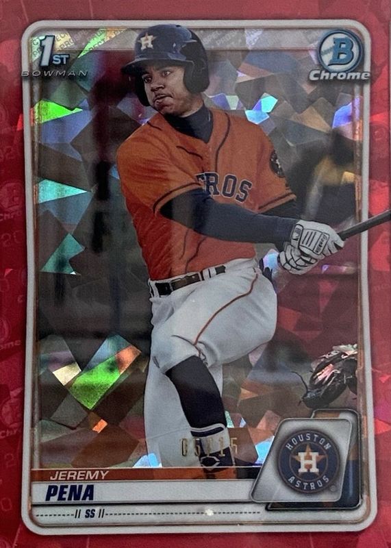 Jeremy Pena 2020 Bowman Sapphire Edition #BCP-61 Chrome Prospects - Red /15 (1st) RAW