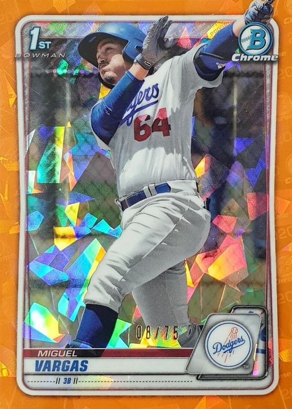 Miguel Vargas 2020 Bowman Sapphire Edition #BCP-131 Chrome Prospects - Orange /75 (1st) RAW