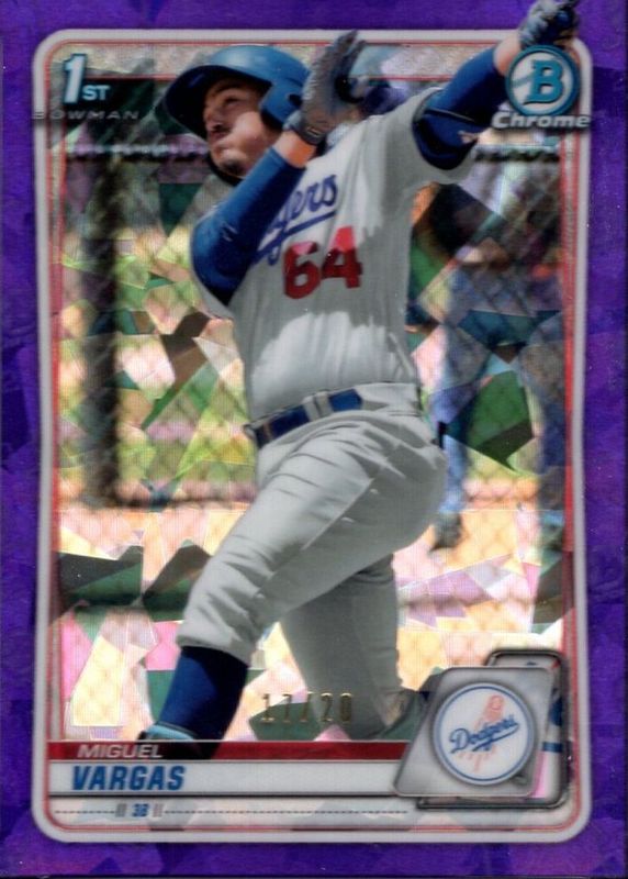 Miguel Vargas 2020 Bowman Sapphire Edition #BCP-131 Chrome Prospects - Purple /20 (1st) RAW
