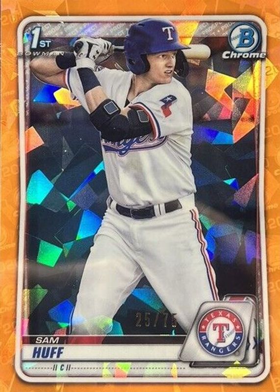 Sam Huff 2020 Bowman Sapphire Edition #BCP-33 Chrome Prospects - Orange /75 (1st) RAW