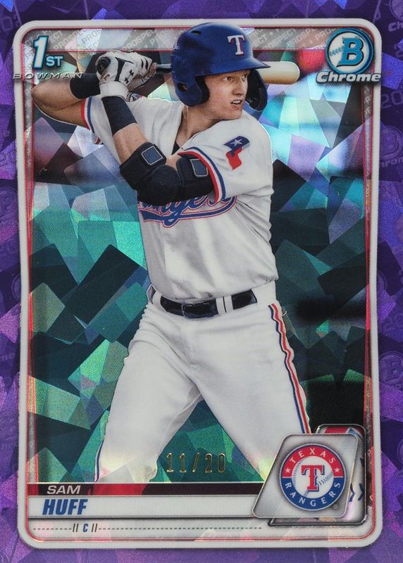 Sam Huff 2020 Bowman Sapphire Edition #BCP-33 Chrome Prospects - Purple /20 (1st) RAW