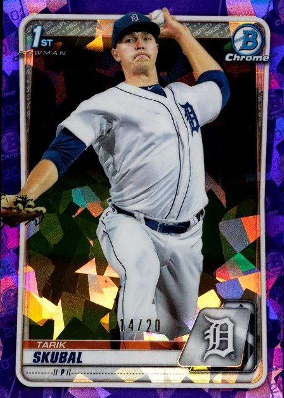 Tarik Skubal 2020 Bowman Sapphire Edition #BCP-108 Chrome Prospects - Purple /20 (1st) RAW