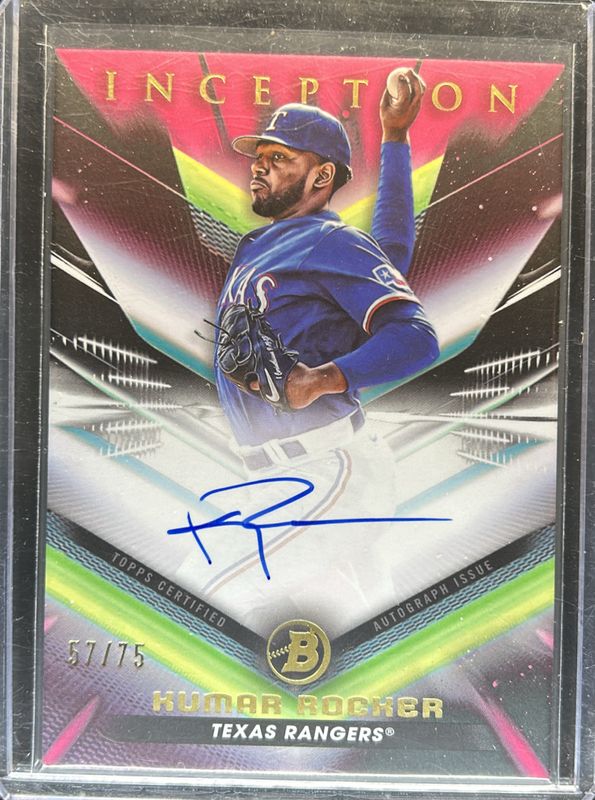 Kumar Rocker 2023 Bowman Inception #BPA-KR Autographs - Fuchsia Foil /75 RAW