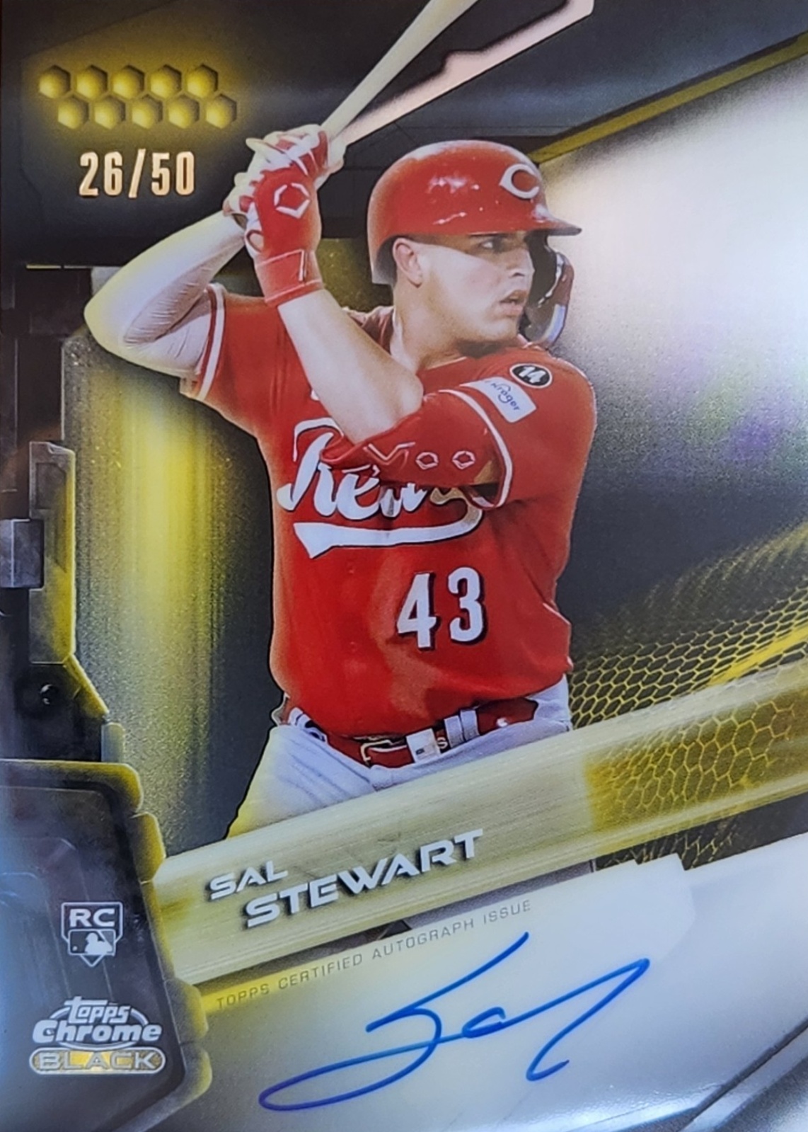 Sal Stewart 2026 Topps Chrome Black #CBA-SS Autographs - Gold Refractor ...
