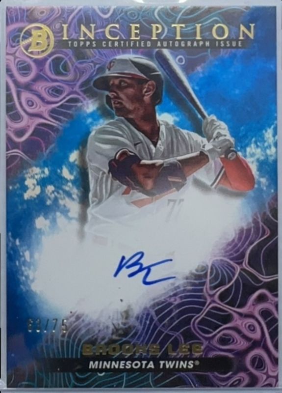Brooks Lee 2023 Bowman Inception #PPA-BL Primordial Prospects Autographs - Blue Foil /75 RAW