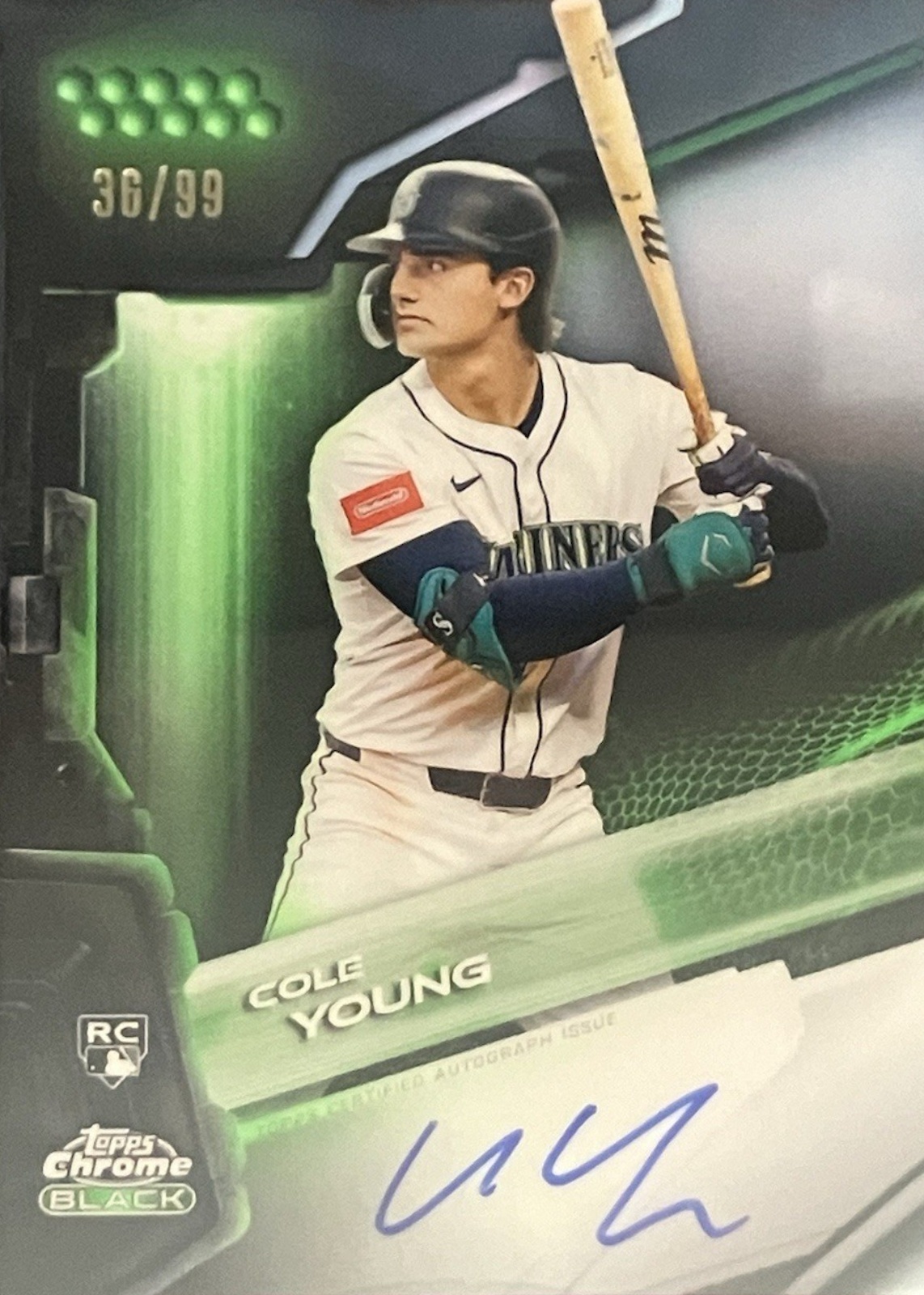 Cole Young 2026 Topps Chrome Black #CBA-CY Autographs - Green 
