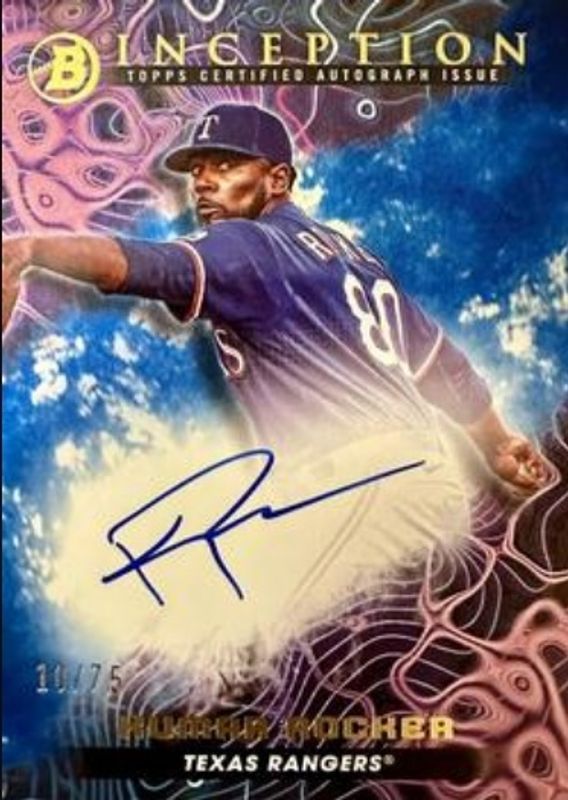 Kumar Rocker 2023 Bowman Inception #PPA-KR Primordial Prospects Autographs - Blue Foil /75 RAW