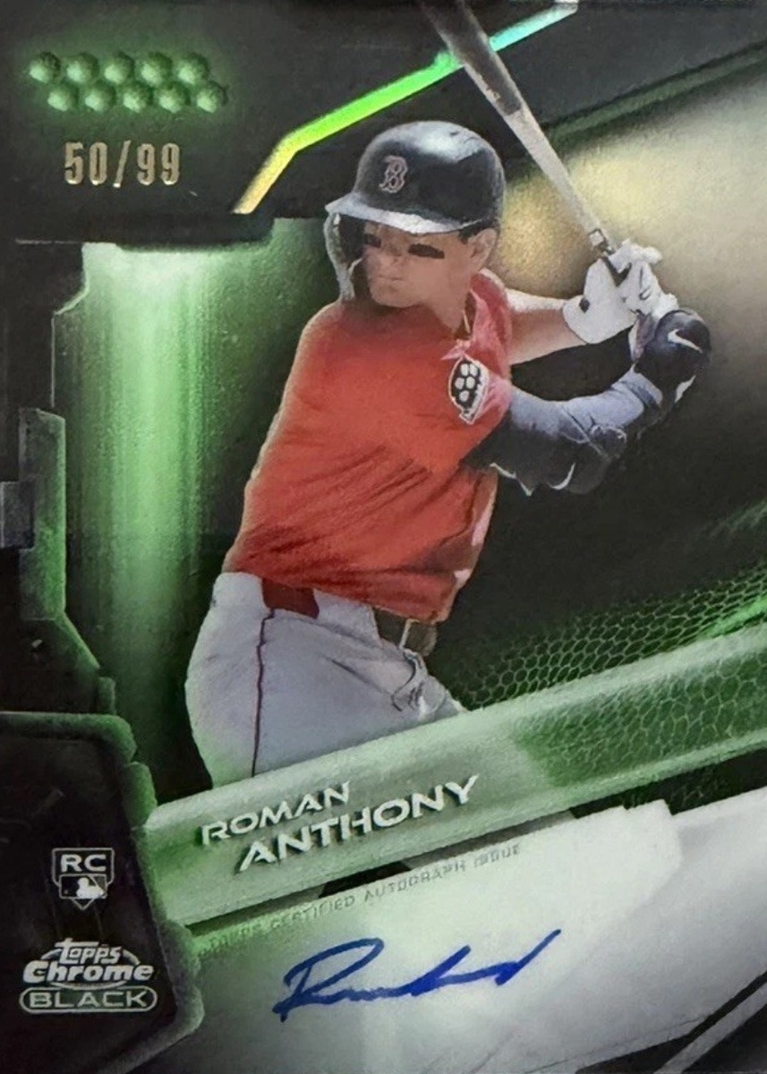 Roman Anthony 2026 Topps Chrome Black #CBA-RA Autographs - Green 