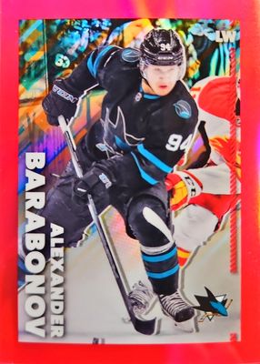2022 Topps Chrome NHL Sticker Collection #404 Red Refractor /5