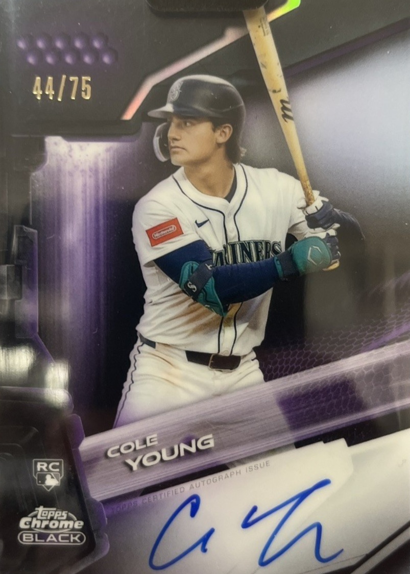 Cole Young 2026 Topps Chrome Black #CBA-CY Autographs - Purple 