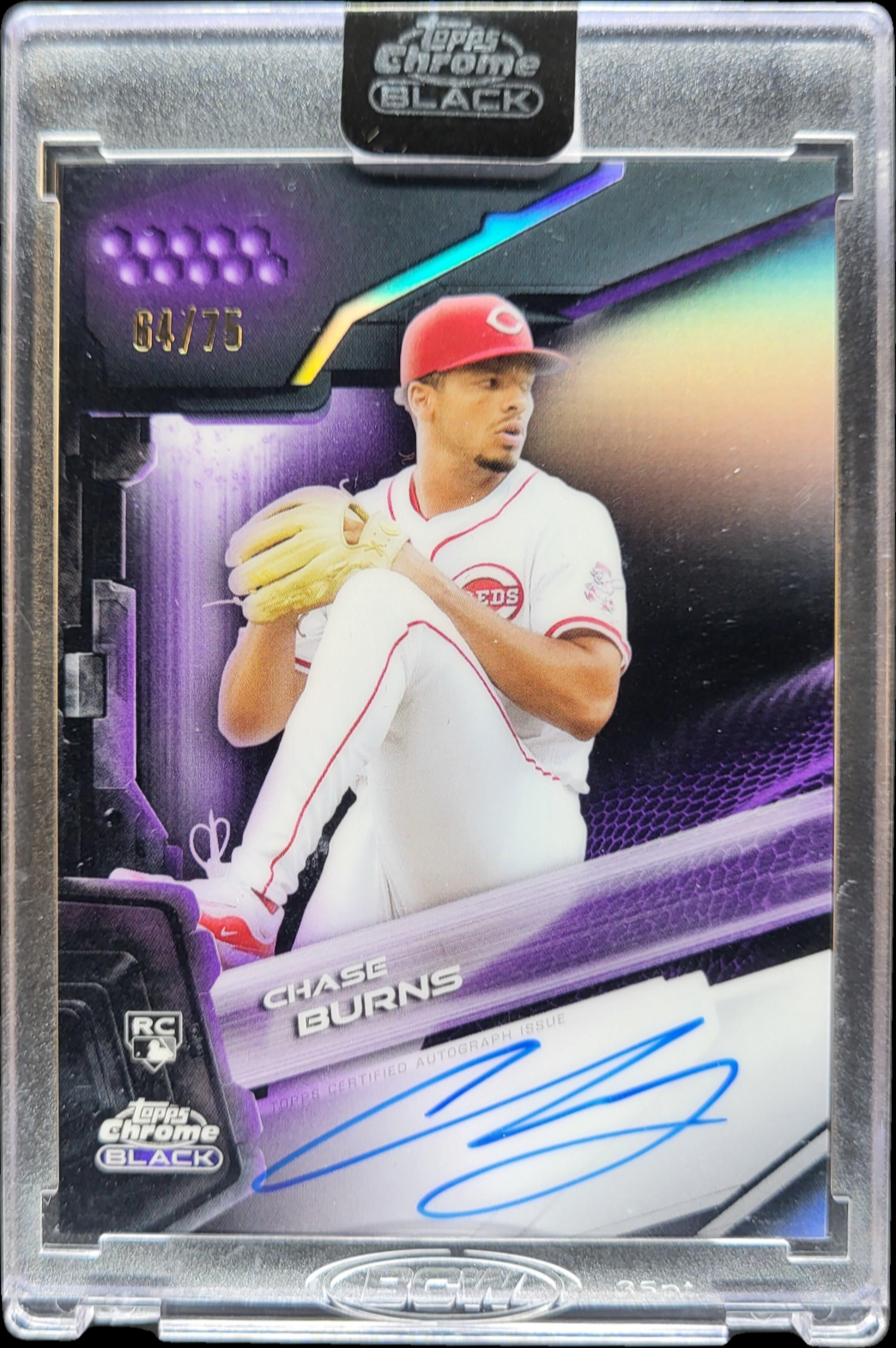 Chase Burns 2026 Topps Chrome Black #CBA-CB Autographs - Purple ...