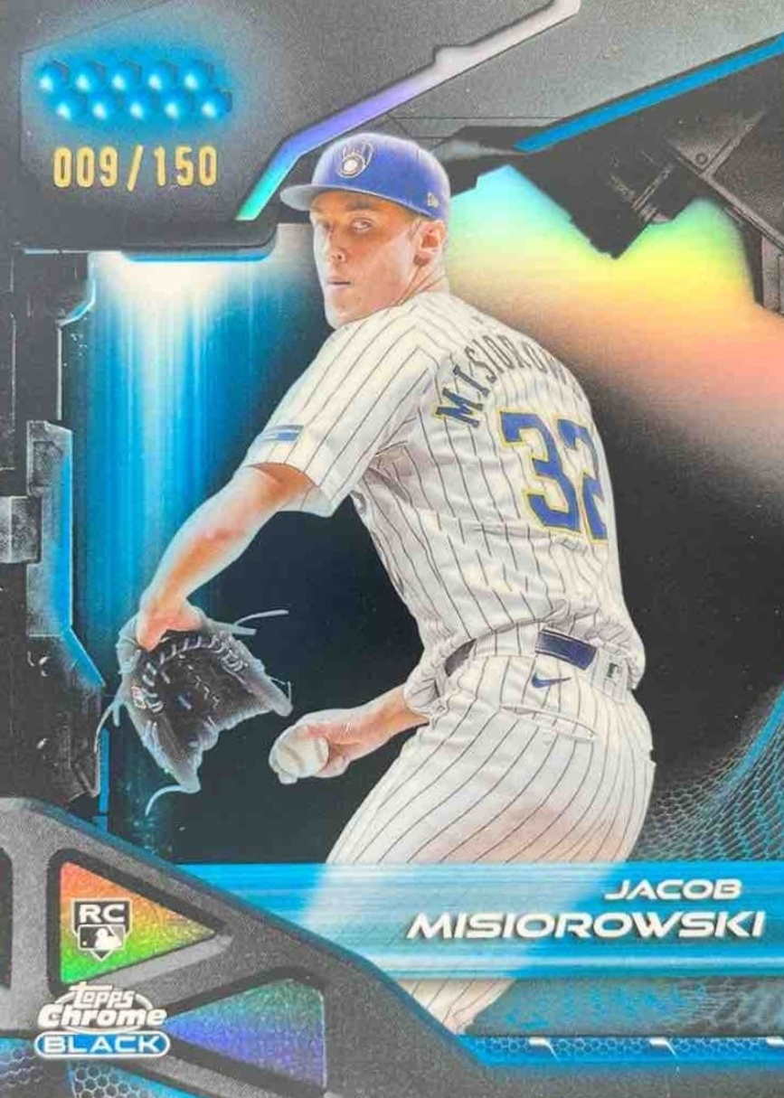 Jacob Misiorowski 2026 Topps Chrome Black #21 Blue Refractor /150 