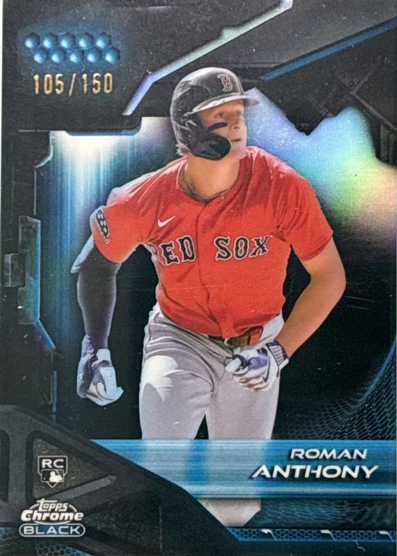 Roman Anthony 2026 Topps Chrome Black #56 Blue Refractor /150 