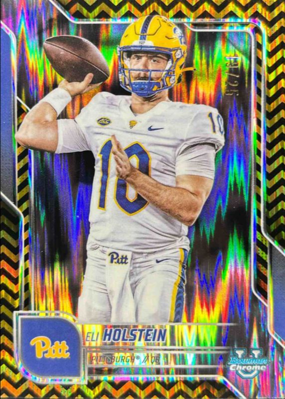 2025 Bowman Chrome University #194 Chrome Prospects - Black & Gold Stealth Refractor /25