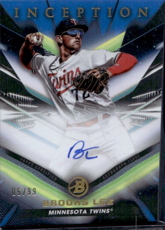 Brooks Lee 2023 Bowman Inception #BPA-BL Autographs - Blue Foil /99 RAW