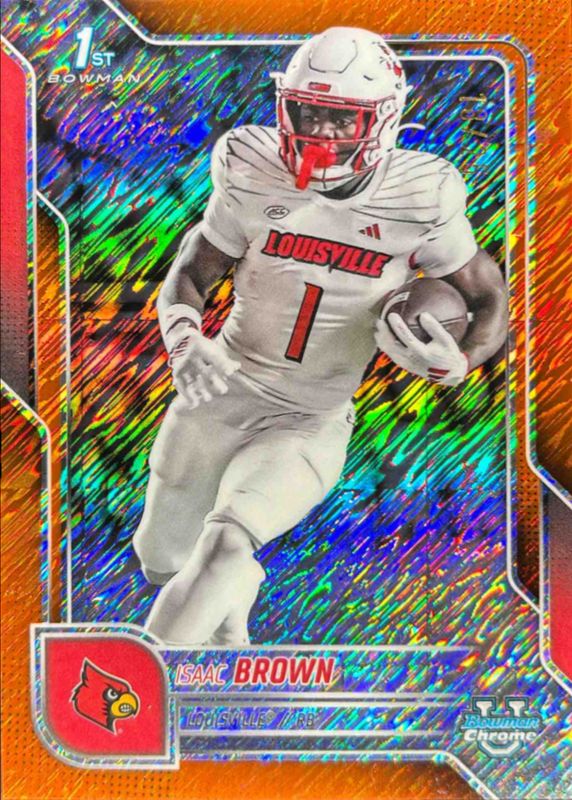 2025 Bowman Chrome University #32 Chrome Prospects - Orange Shimmer Refractor /25