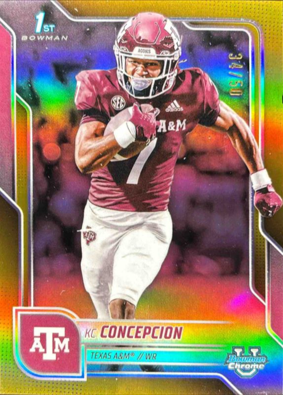 2025 Bowman Chrome University #91 Chrome Prospects - Gold Refractor /50