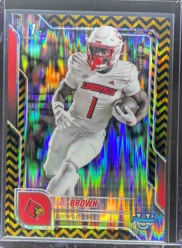 2025 Bowman Chrome University #32 Chrome Prospects - Black & Gold Stealth Refractor /25