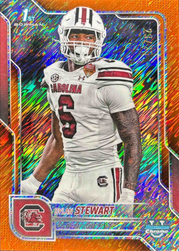 2025 Bowman Chrome University #124 Chrome Prospects - Orange Shimmer Refractor /25