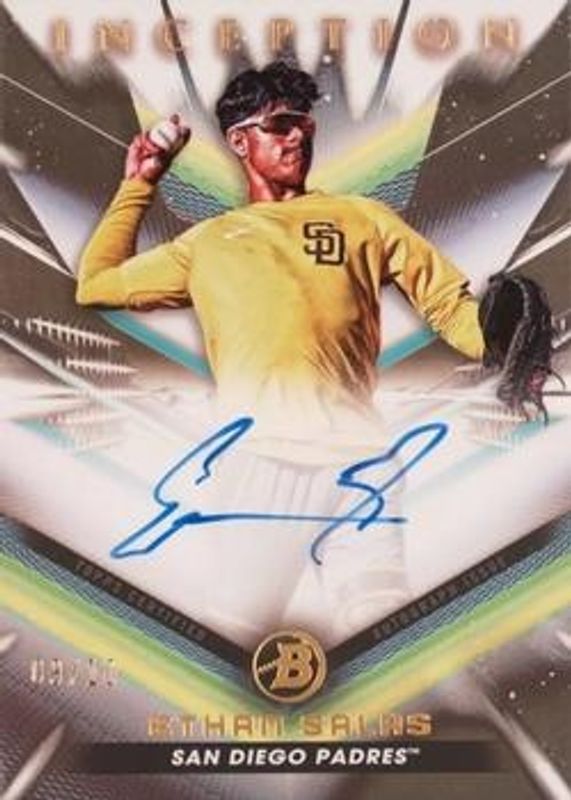 Ethan Salas 2023 Bowman Inception #SPIA-ES Short Print Inception Autographs /10 RAW