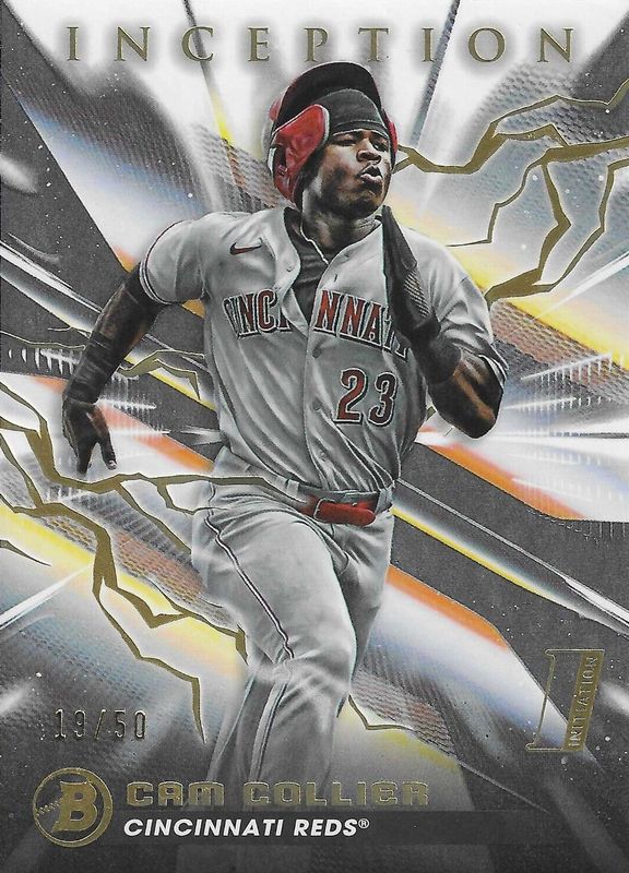 Cam Collier 2023 Bowman Inception #86 Gold Foil Electricity /50 RAW