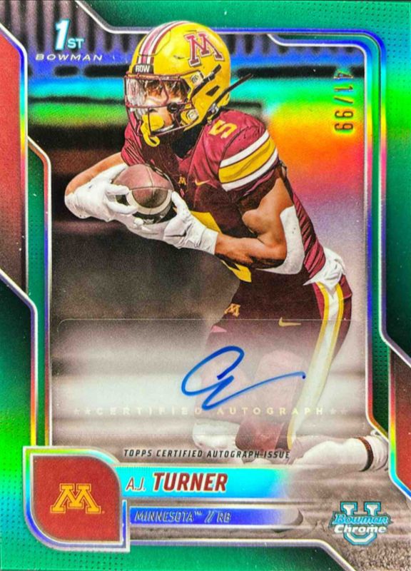 2025 Bowman Chrome University #BCA-AT Prospect Auto - Green Refractor /99