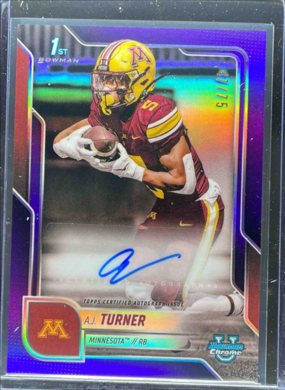 2025 Bowman Chrome University #BCA-AT Prospect Auto - Purple Refractor /75