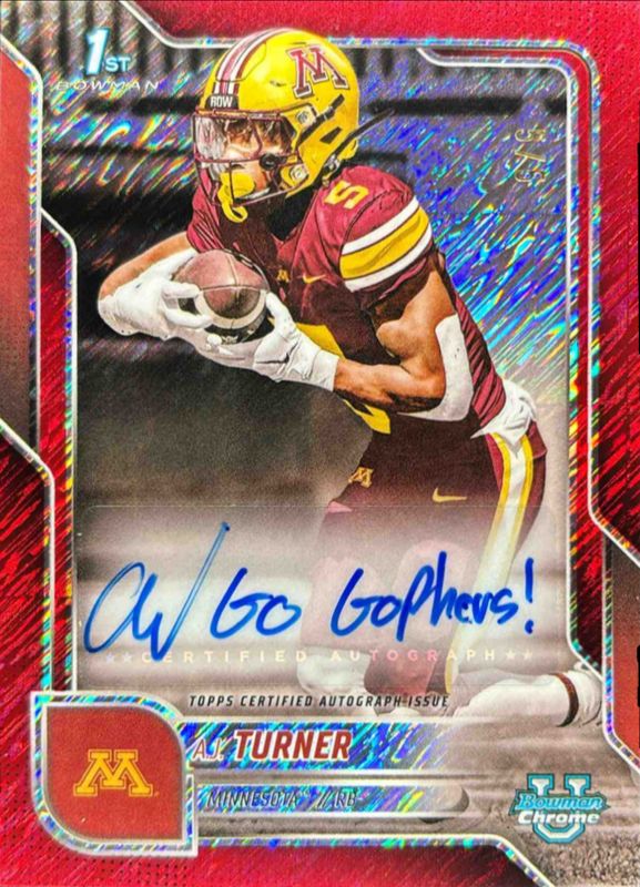2025 Bowman Chrome University #BCA-AT Prospect Auto - Red Shimmer Refractor /5