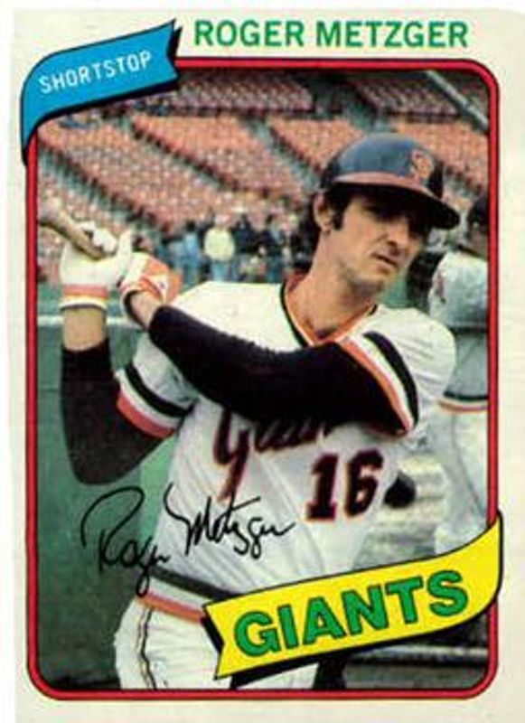 Roger Metzger 1980 Topps #311 Base RAW