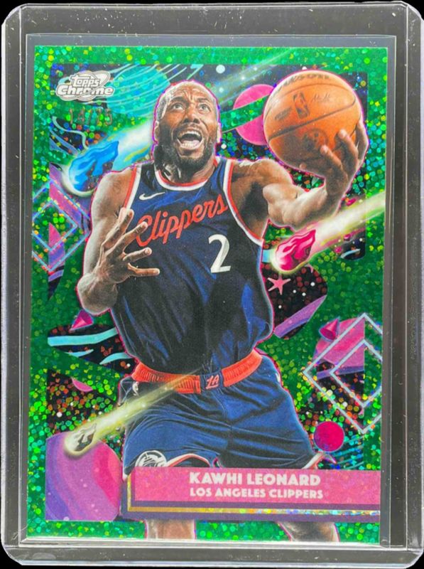 Kawhi Leonard 2025 Topps Chrome Cosmic #83 Green Space Dust