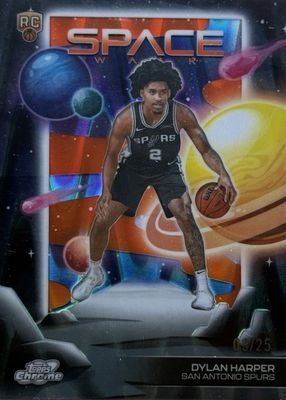 2025 Topps Chrome Cosmic #SW-7 Space Walk - Orange Galactic Refractor /25
