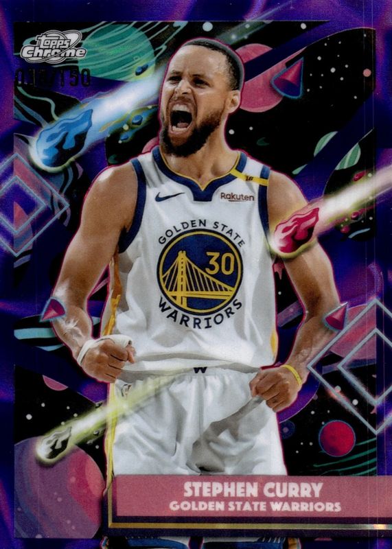 Stephen Curry 2025 Topps Chrome Cosmic #18 Purple Nebula Refractor