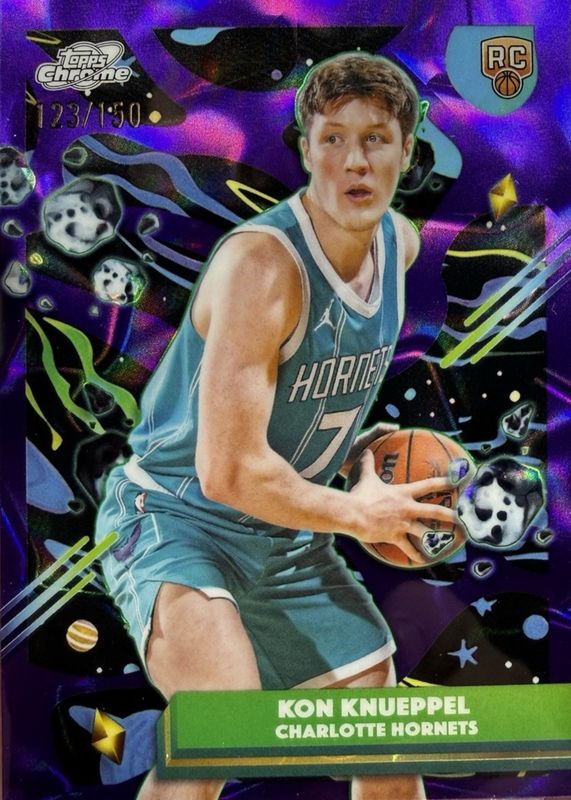 Kon Knueppel 2025 Topps Cosmic Chrome #197 Purple Nebula Refractor