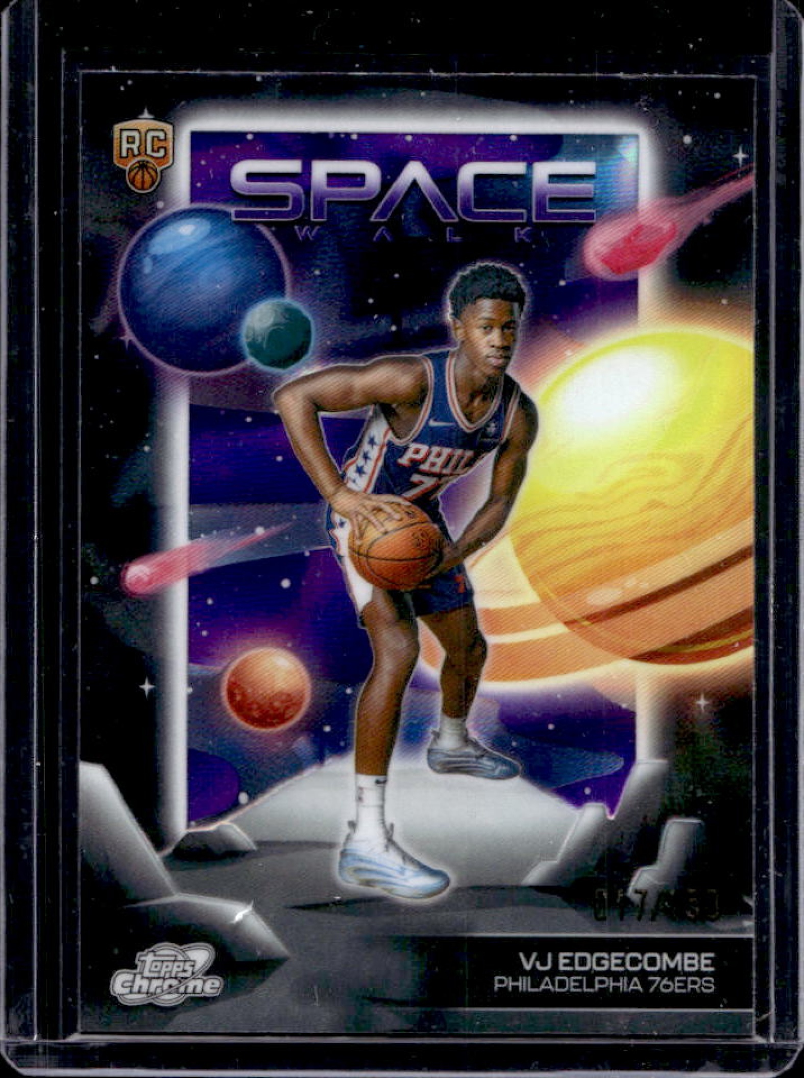 VJ Edgecombe 2025 Topps Chrome Cosmic #SW-14 Space Walk - Purple